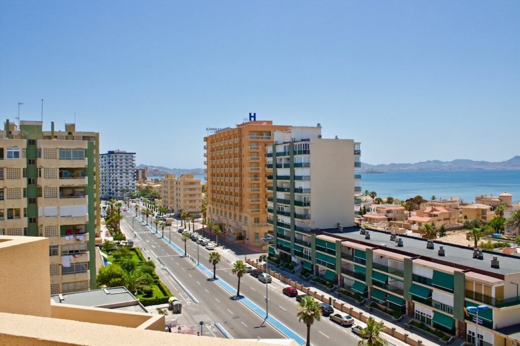 Street on La Manga Sandspit in Spain